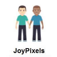 Men Holding Hands: Light Skin Tone, Medium Skin Tone on JoyPixels