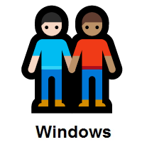 Men Holding Hands: Light Skin Tone, Medium Skin Tone on Microsoft Windows