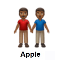 Men Holding Hands: Medium-Dark Skin Tone on Apple iOS