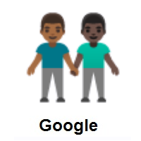 Men Holding Hands: Medium-Dark Skin Tone, Dark Skin Tone on Google Android