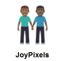 Men Holding Hands: Medium-Dark Skin Tone, Dark Skin Tone on JoyPixels