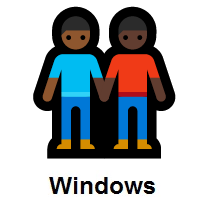 Men Holding Hands: Medium-Dark Skin Tone, Dark Skin Tone on Microsoft Windows