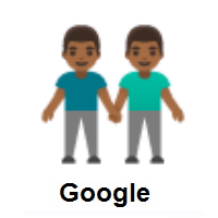 Men Holding Hands: Medium-Dark Skin Tone on Google Android