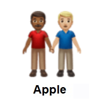 Men Holding Hands: Medium-Dark Skin Tone, Medium-Light Skin Tone on Apple iOS