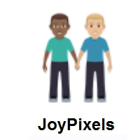 Men Holding Hands: Medium-Dark Skin Tone, Medium-Light Skin Tone on JoyPixels
