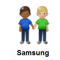 Men Holding Hands: Medium-Dark Skin Tone, Medium-Light Skin Tone on Samsung