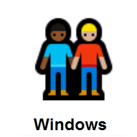 Men Holding Hands: Medium-Dark Skin Tone, Medium-Light Skin Tone on Microsoft Windows
