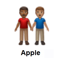 Men Holding Hands: Medium-Dark Skin Tone, Medium Skin Tone on Apple iOS