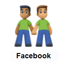Men Holding Hands: Medium-Dark Skin Tone, Medium Skin Tone on Facebook