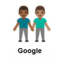 Men Holding Hands: Medium-Dark Skin Tone, Medium Skin Tone on Google Android