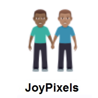 Men Holding Hands: Medium-Dark Skin Tone, Medium Skin Tone on JoyPixels