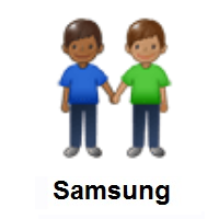 Men Holding Hands: Medium-Dark Skin Tone, Medium Skin Tone on Samsung