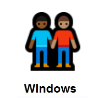 Men Holding Hands: Medium-Dark Skin Tone, Medium Skin Tone on Microsoft Windows