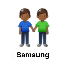 Men Holding Hands: Medium-Dark Skin Tone on Samsung