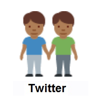 Men Holding Hands: Medium-Dark Skin Tone on Twitter Twemoji