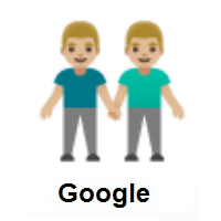 Men Holding Hands: Medium-Light Skin Tone on Google Android