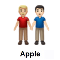 Men Holding Hands: Medium-Light Skin Tone, Light Skin Tone on Apple iOS