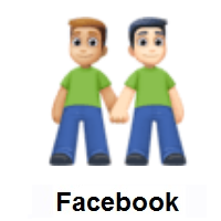 Men Holding Hands: Medium-Light Skin Tone, Light Skin Tone on Facebook