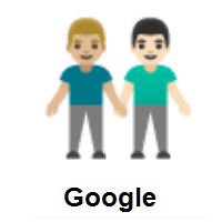 Men Holding Hands: Medium-Light Skin Tone, Light Skin Tone on Google Android