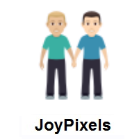 Men Holding Hands: Medium-Light Skin Tone, Light Skin Tone on JoyPixels