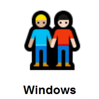 Men Holding Hands: Medium-Light Skin Tone, Light Skin Tone on Microsoft Windows