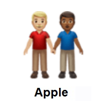 Men Holding Hands: Medium-Light Skin Tone, Medium-Dark Skin Tone on Apple iOS