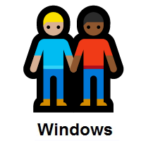 Men Holding Hands: Medium-Light Skin Tone, Medium-Dark Skin Tone on Microsoft Windows