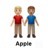 Men Holding Hands: Medium-Light Skin Tone, Medium Skin Tone on Apple iOS
