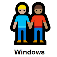 Men Holding Hands: Medium-Light Skin Tone, Medium Skin Tone on Microsoft Windows