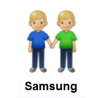 Men Holding Hands: Medium-Light Skin Tone on Samsung
