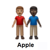 Men Holding Hands: Medium Skin Tone, Dark Skin Tone on Apple iOS