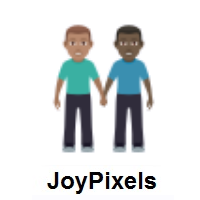 Men Holding Hands: Medium Skin Tone, Dark Skin Tone on JoyPixels