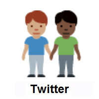 Men Holding Hands: Medium Skin Tone, Dark Skin Tone on Twitter Twemoji