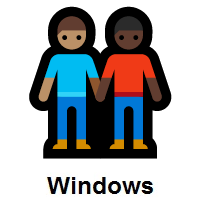 Men Holding Hands: Medium Skin Tone, Dark Skin Tone on Microsoft Windows