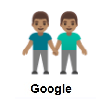 Men Holding Hands: Medium Skin Tone on Google Android