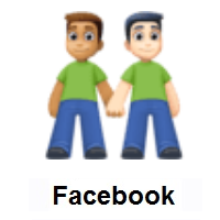 Men Holding Hands: Medium Skin Tone, Light Skin Tone on Facebook