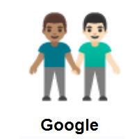 Men Holding Hands: Medium Skin Tone, Light Skin Tone on Google Android