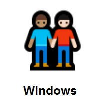 Men Holding Hands: Medium Skin Tone, Light Skin Tone on Microsoft Windows