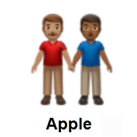Men Holding Hands: Medium Skin Tone, Medium-Dark Skin Tone on Apple iOS