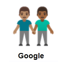 Men Holding Hands: Medium Skin Tone, Medium-Dark Skin Tone on Google Android