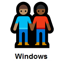 Men Holding Hands: Medium Skin Tone, Medium-Dark Skin Tone on Microsoft Windows