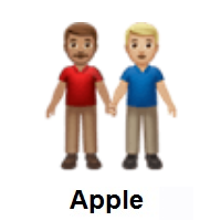 Men Holding Hands: Medium Skin Tone, Medium-Light Skin Tone on Apple iOS