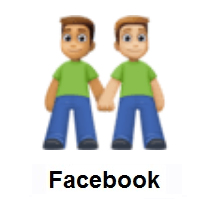 Men Holding Hands: Medium Skin Tone, Medium-Light Skin Tone on Facebook