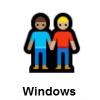 Men Holding Hands: Medium Skin Tone, Medium-Light Skin Tone on Microsoft Windows