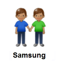 Men Holding Hands: Medium Skin Tone on Samsung