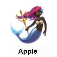 Mermaid: Dark Skin Tone on Apple iOS