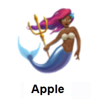 Mermaid: Medium-Dark Skin Tone on Apple iOS