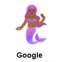 Mermaid: Medium-Dark Skin Tone on Google Android