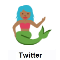 Mermaid: Medium-Dark Skin Tone on Twitter Twemoji
