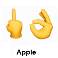 Middle Finger and OK Hand on Apple iOS